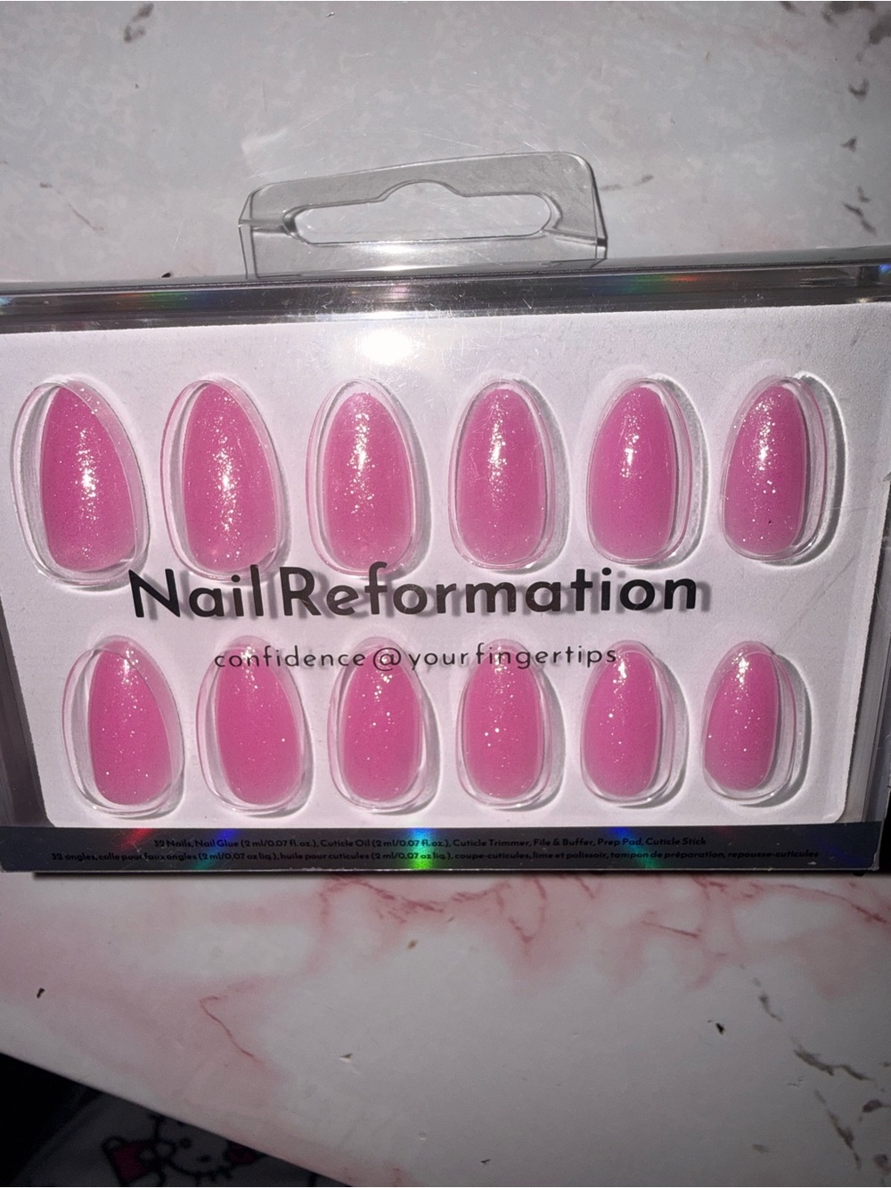 Nail Reformation Pink Glitter Press-On Nails
